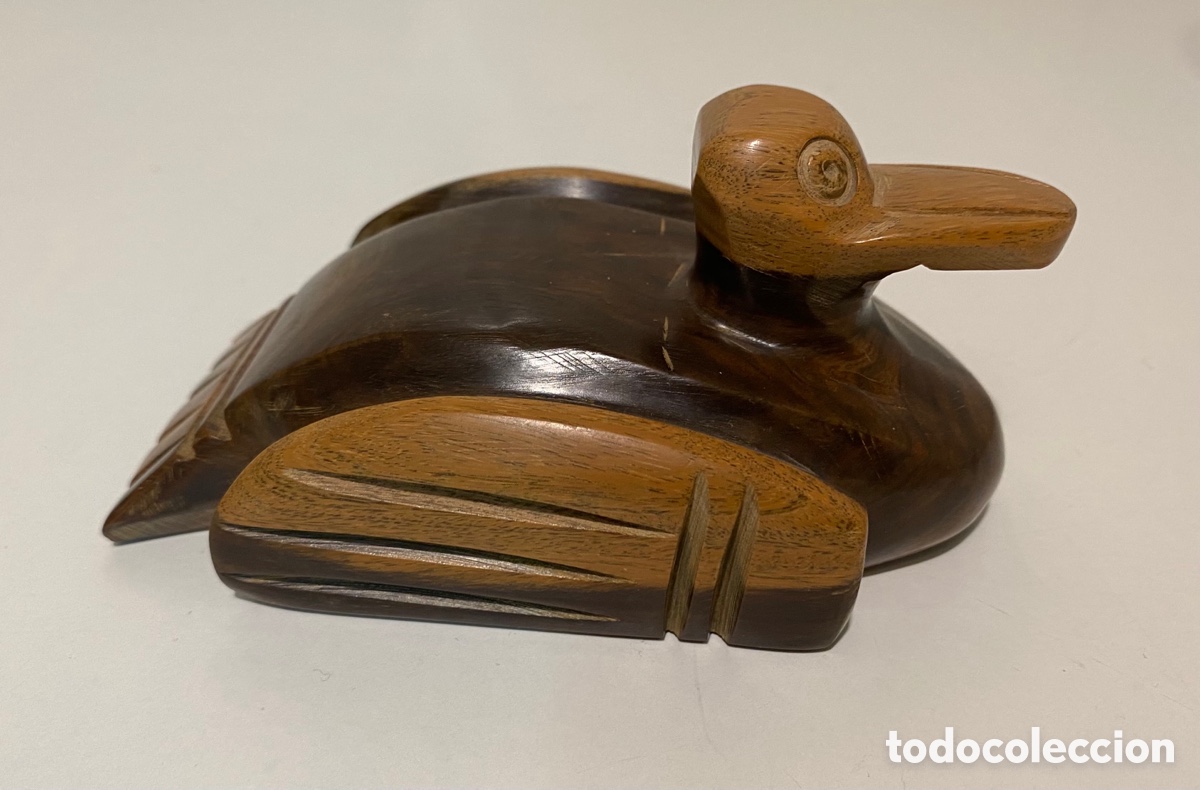 Vintage: Pato tallado en madera - Foto 1