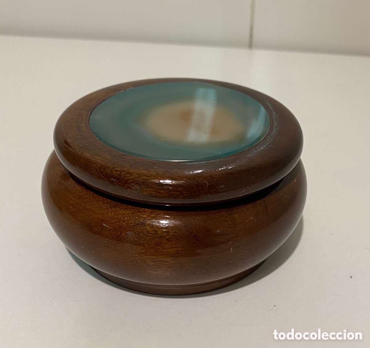Vintage: Caja de madera con piedra turquesa - Foto 3