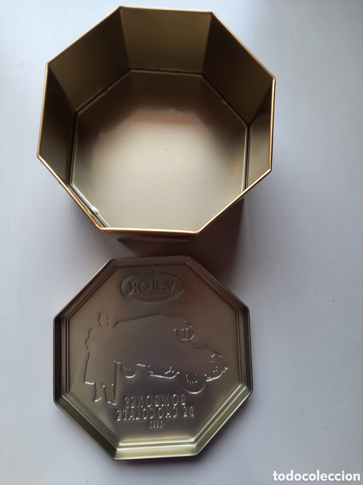 Vintage: Caja de lata octogonal Chocolates Valor - Foto 3