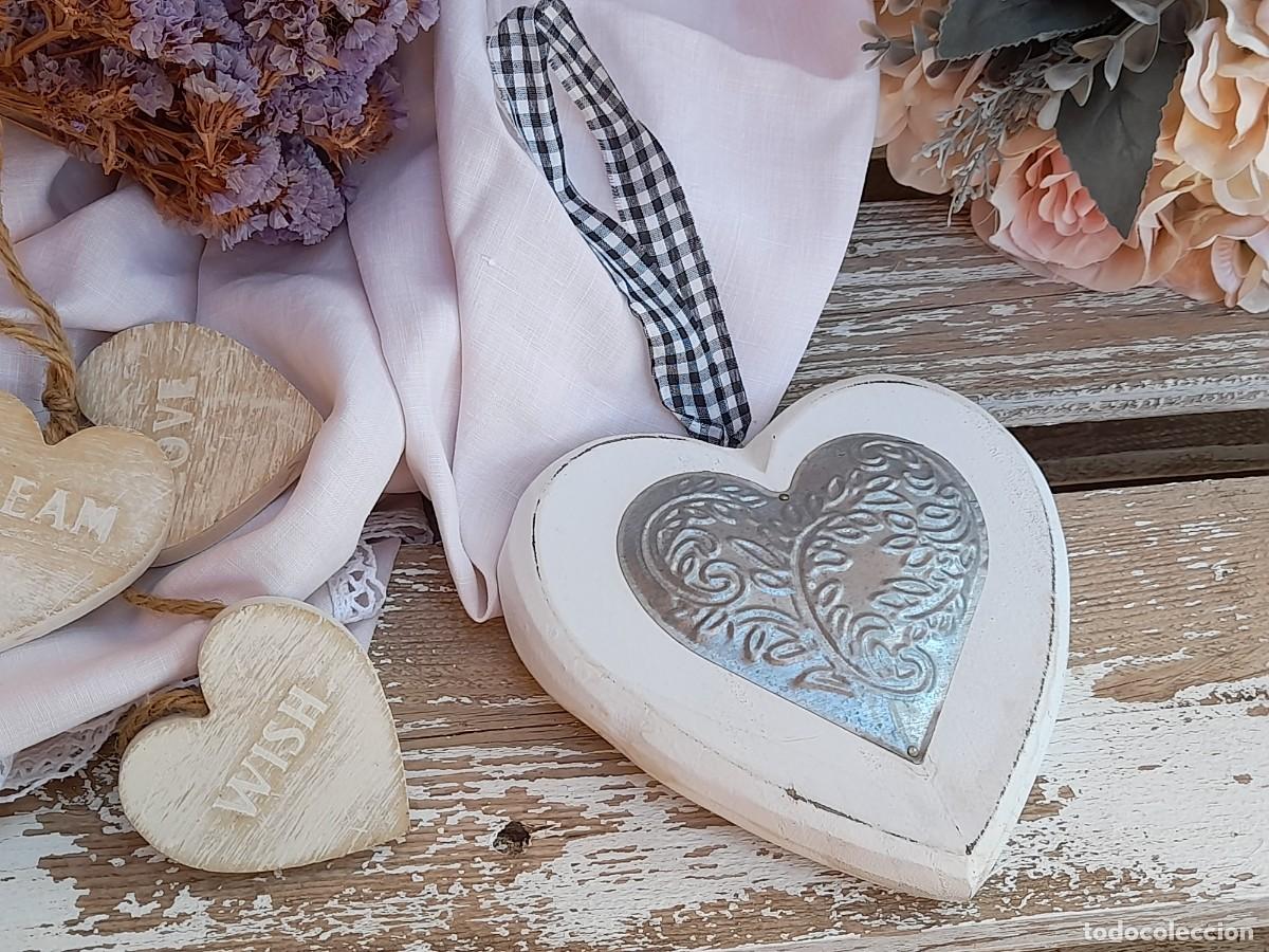 Vintage: coraz&oacute;n de madera para colgar
