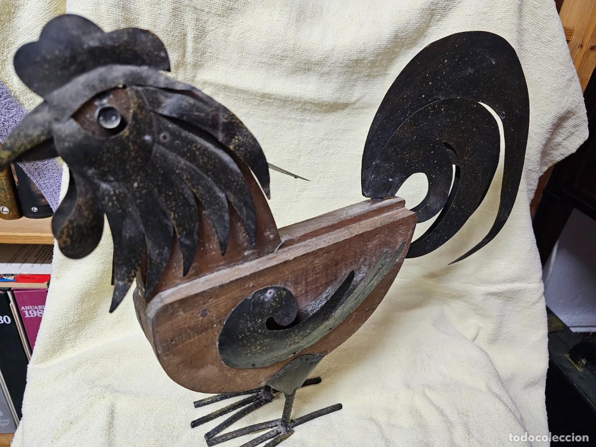 Vintage: GALLO DE MADERA Y HOJALATA - Foto 1