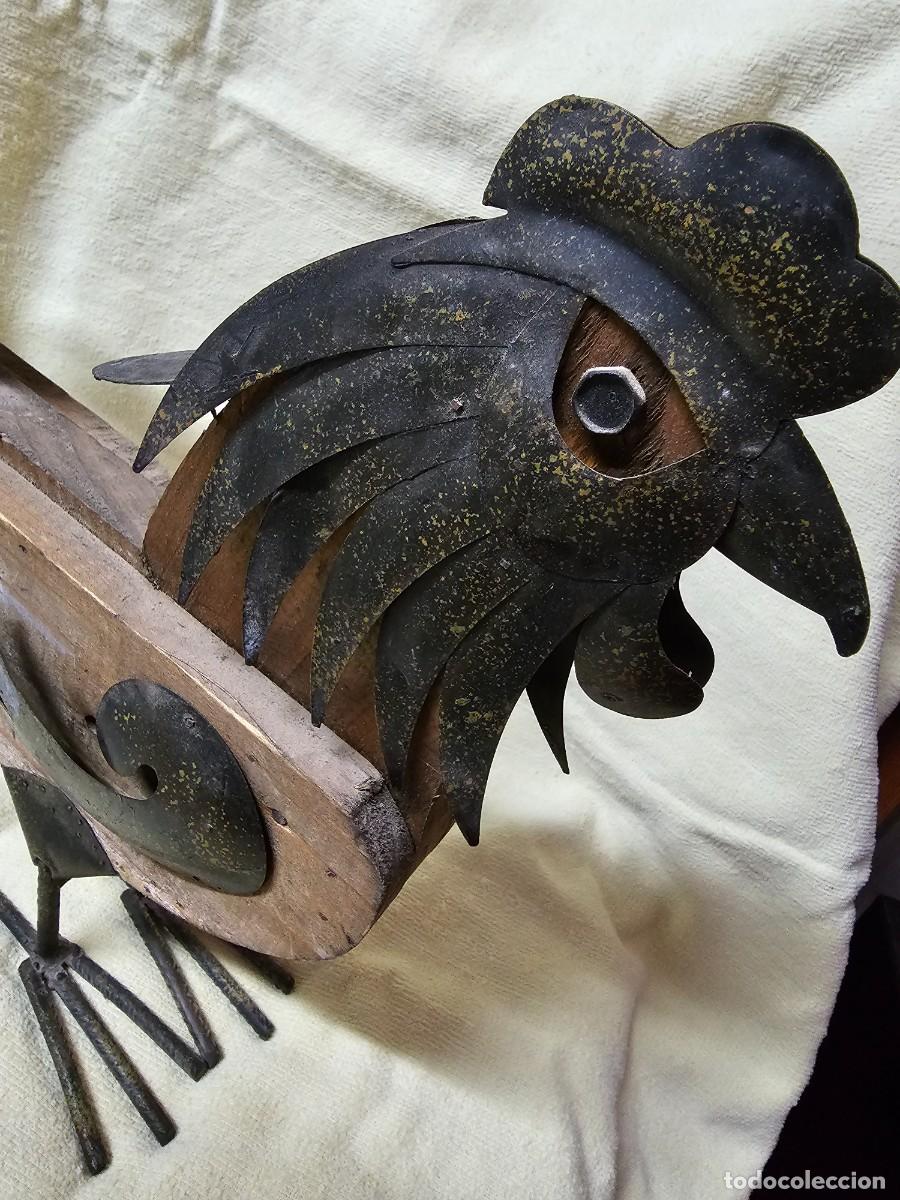Vintage: GALLO DE MADERA Y HOJALATA - Foto 3