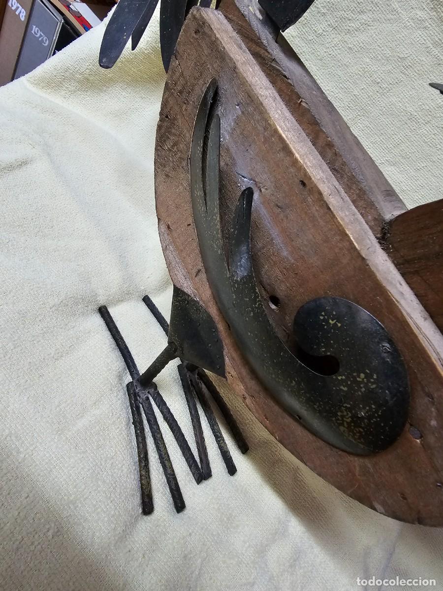 Vintage: GALLO DE MADERA Y HOJALATA - Foto 4