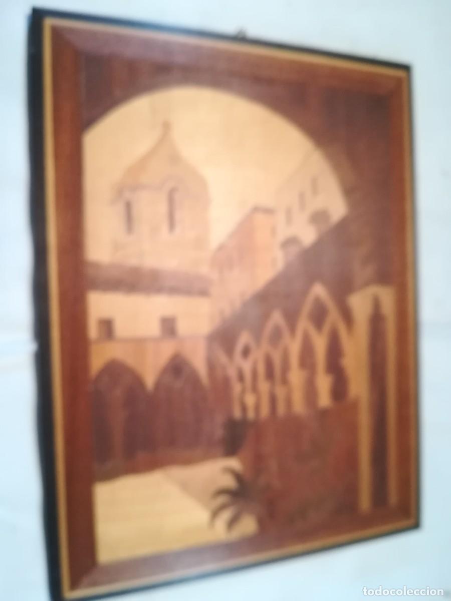 Vintage: CUADRO MADERA MARQUETERIA - Foto 1