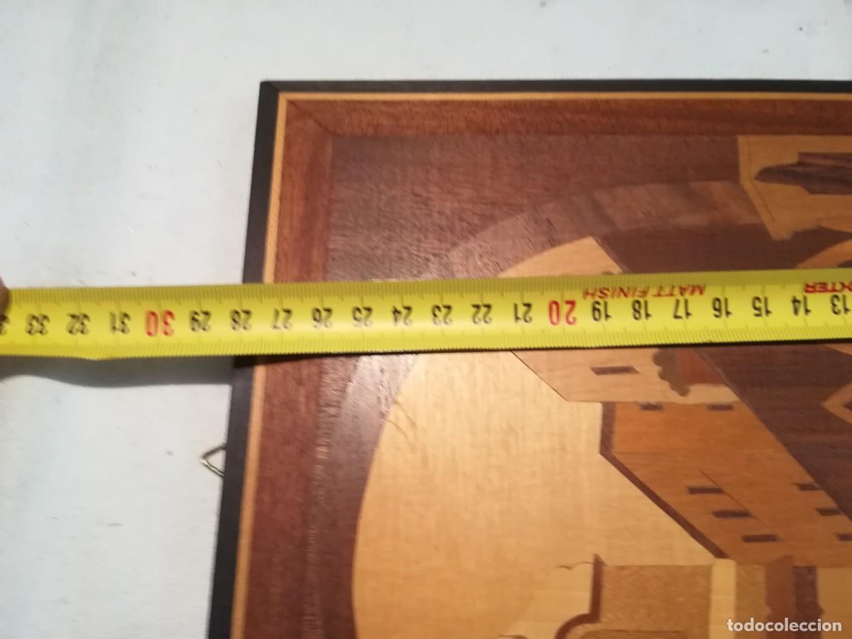 Vintage: CUADRO MADERA MARQUETERIA - Foto 3