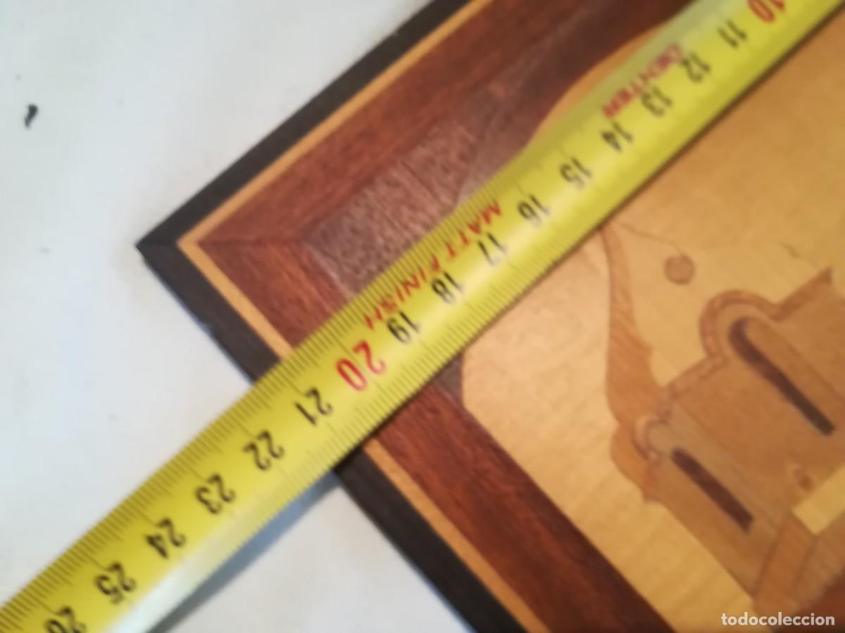 Vintage: CUADRO MADERA MARQUETERIA - Foto 4