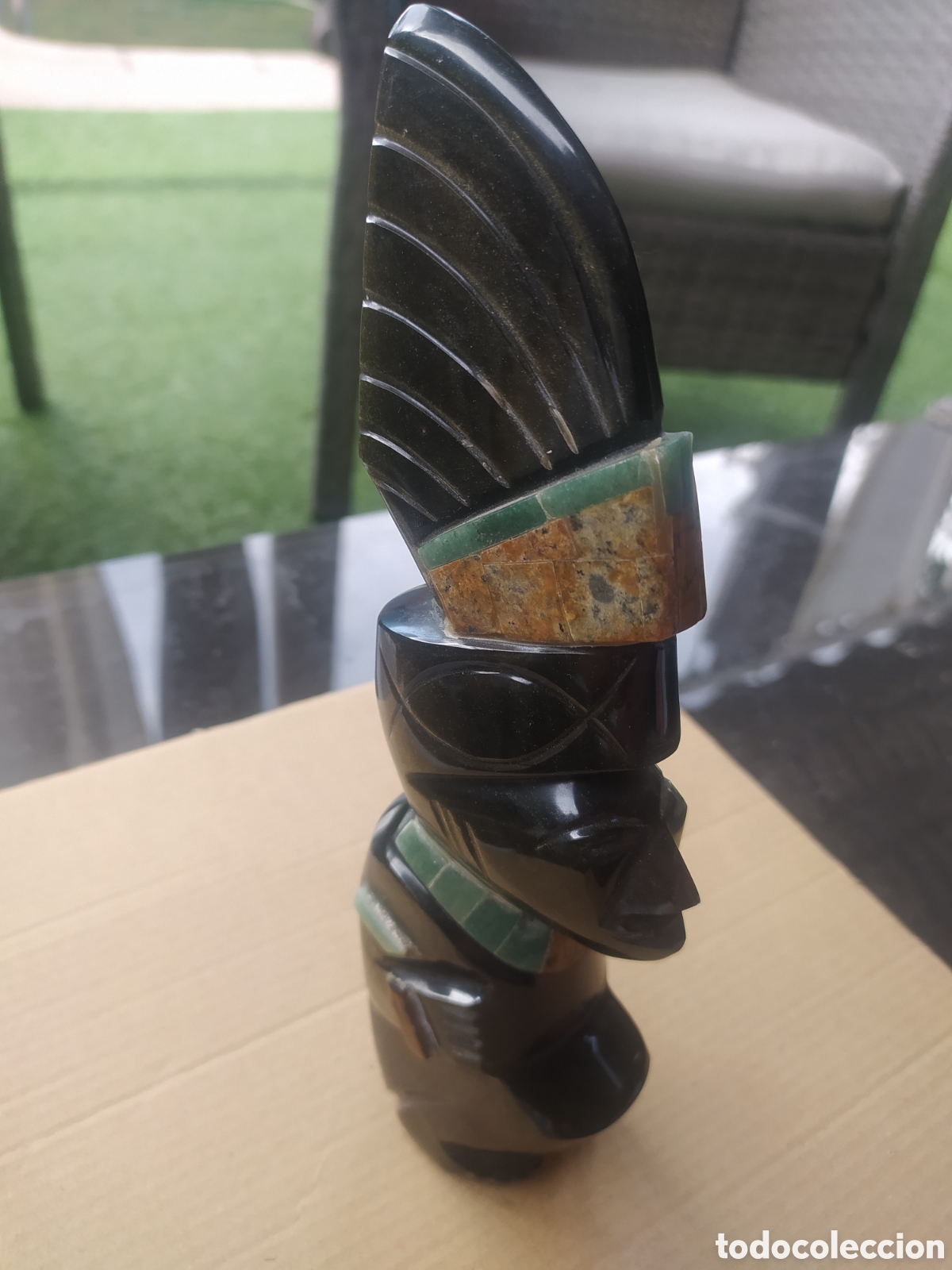 Vintage: &Iacute;dolo Azteca Obsidiana - Foto 2