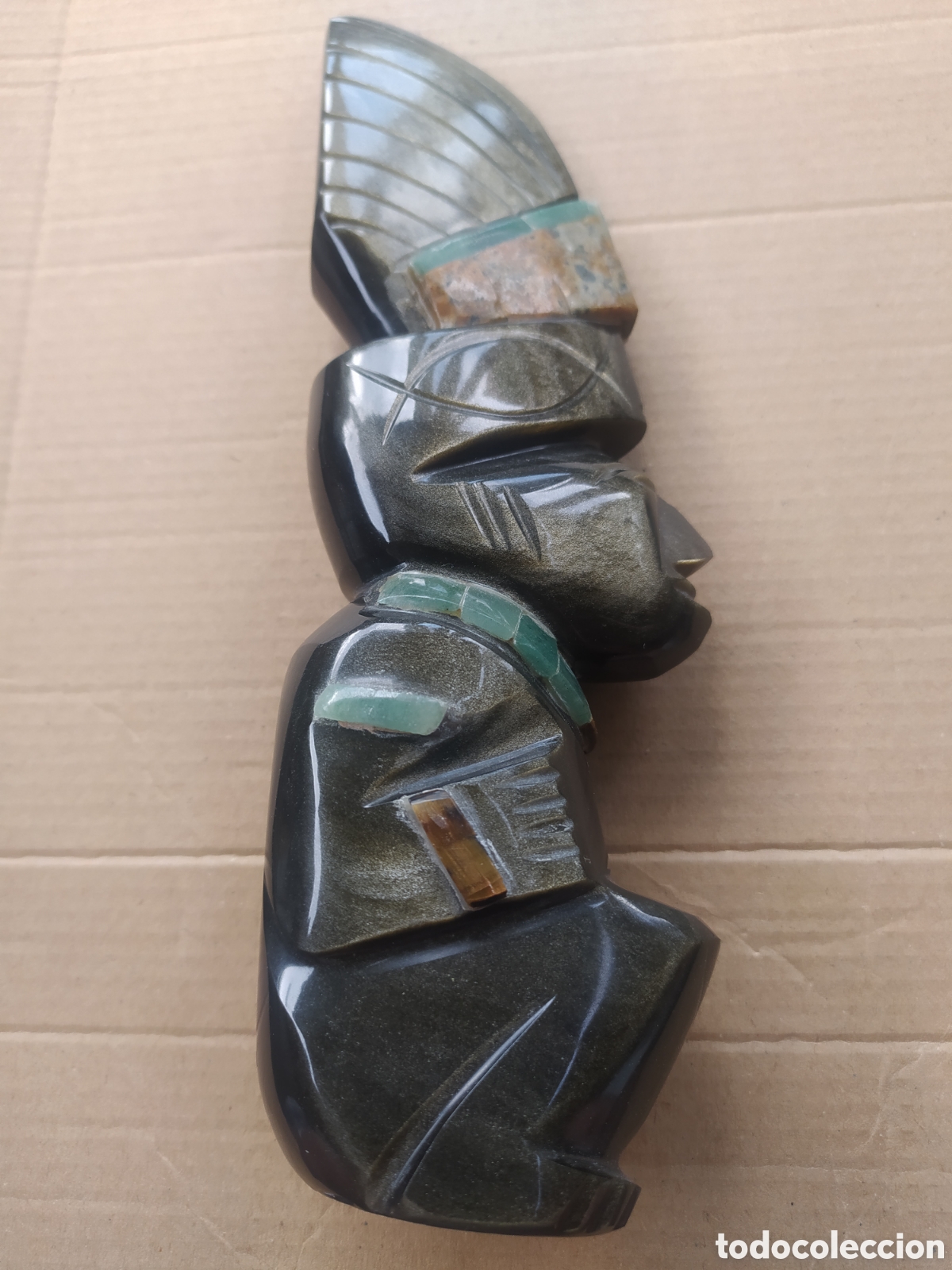 Vintage: &Iacute;dolo Azteca Obsidiana - Foto 1