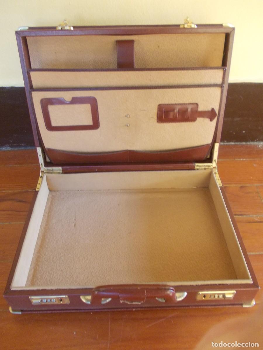 Vintage: Malet&iacute;n portadocumentos cuero marr&oacute;n con candado num&eacute;rico - Foto 7