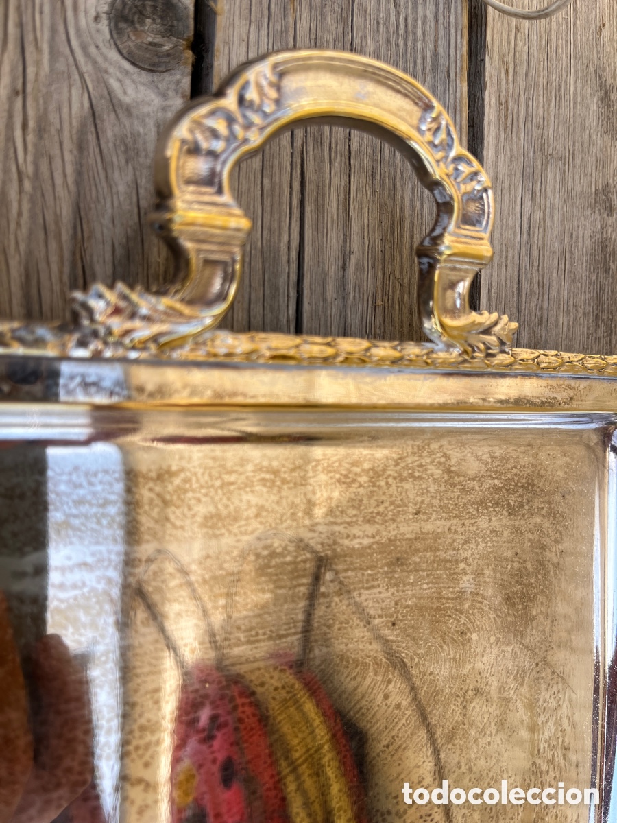 Vintage: Bandeja con greca en metal plateado. Con asas. - Foto 9