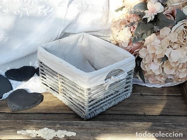 Vintage: Cesta de fibras naturales - Foto 1