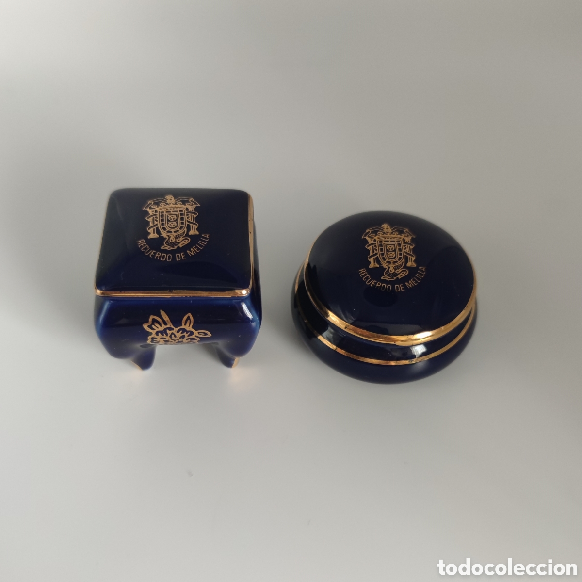 Vintage: Cajita de porcelana azul. De Melilla