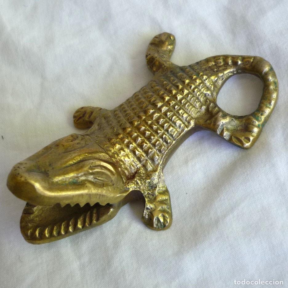 Vintage: Figura de cocodrilo de bronce - Foto 1