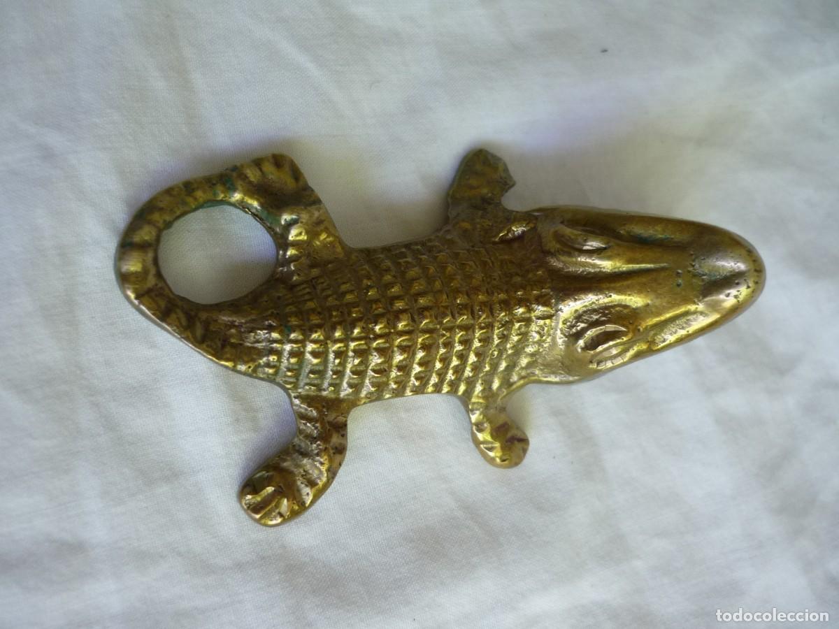 Vintage: Figura de cocodrilo de bronce - Foto 4