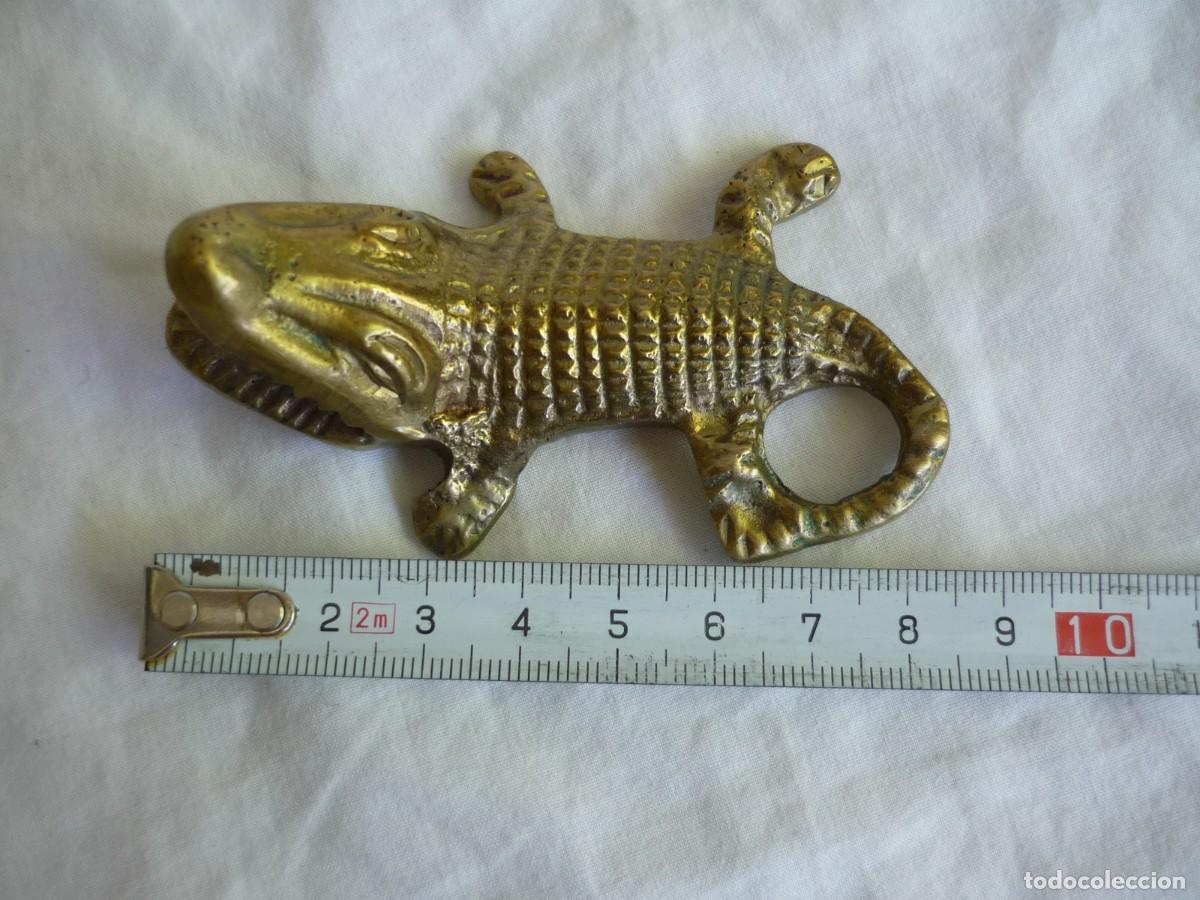 Vintage: Figura de cocodrilo de bronce - Foto 6