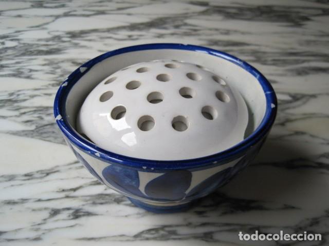 Vintage: UTENSILIO DE CER&Aacute;MICA PARA COCINA - DOS PIEZAS - CUENCO - ESCURRIDOR