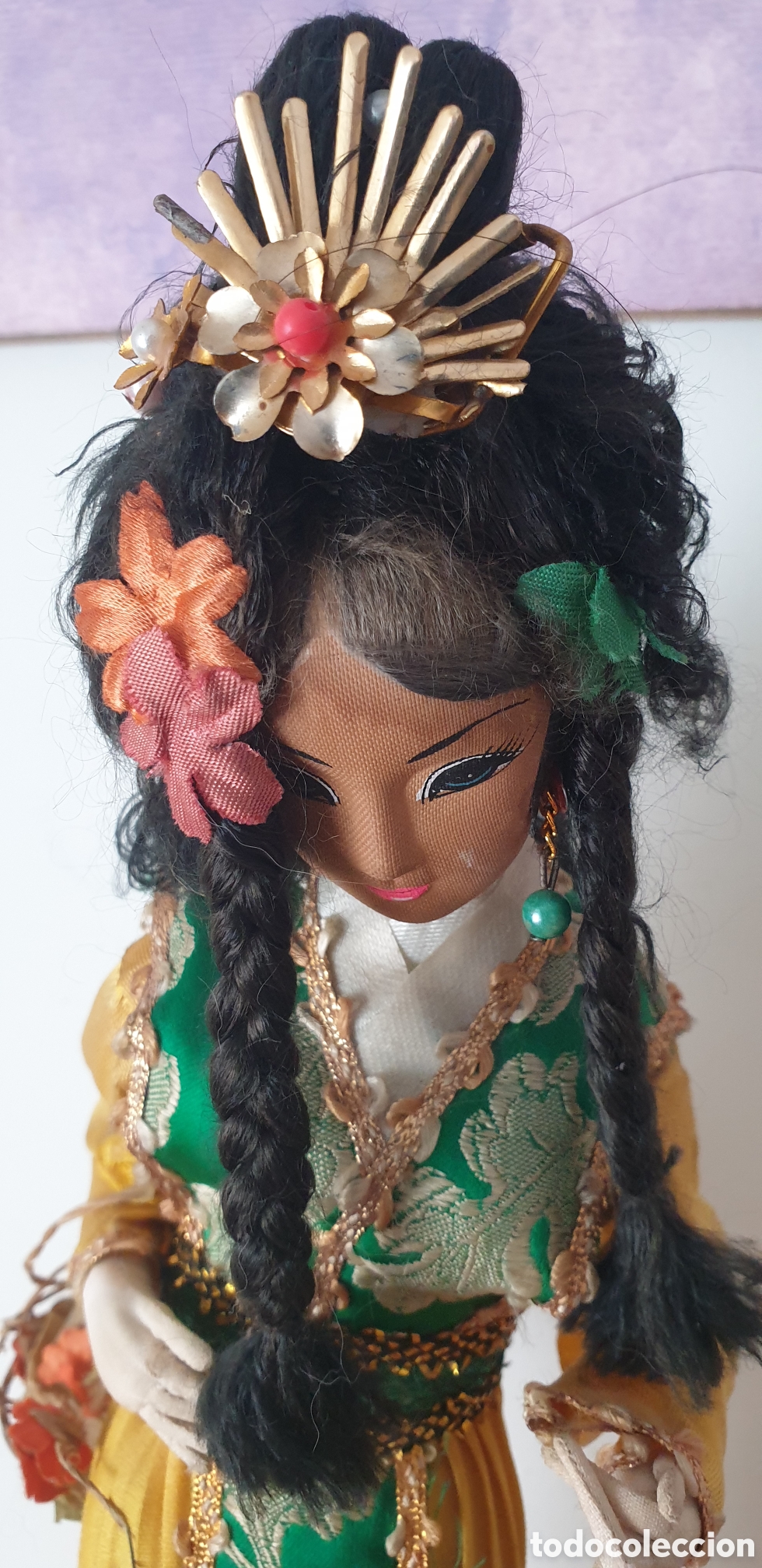 Vintage: Mu&ntilde;eca oriental vintage artesanal - Foto 5