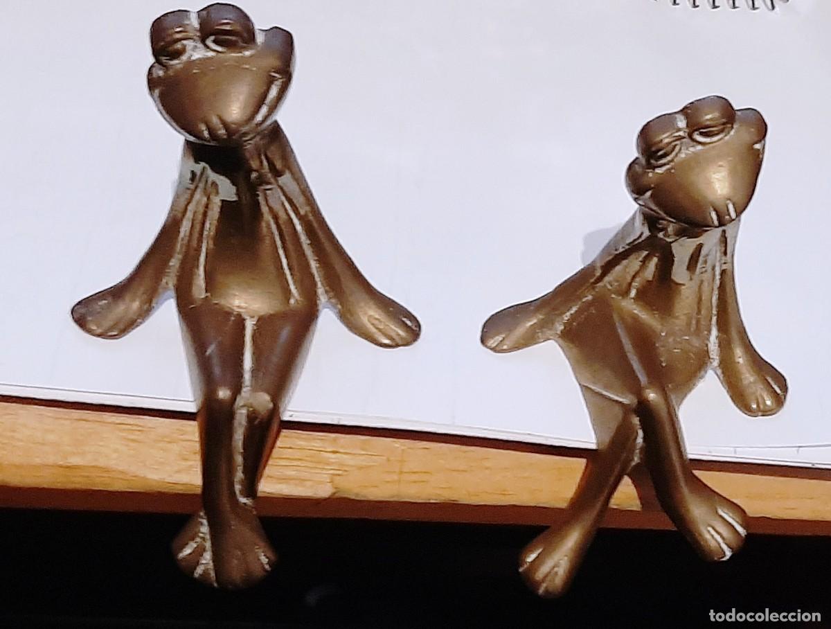 Vintage: Estatuas de rana de lat&oacute;n - Foto 5