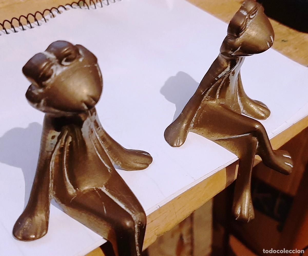 Vintage: Estatuas de rana de lat&oacute;n - Foto 6
