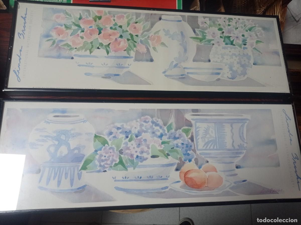 Vintage: 2 cuadros l&aacute;minas enmarcadas 60x20x4