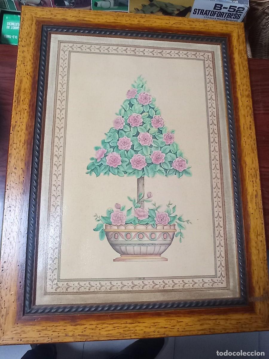 Vintage: cuadro l&aacute;mina muy bien enmarcada marco de madera 45x59