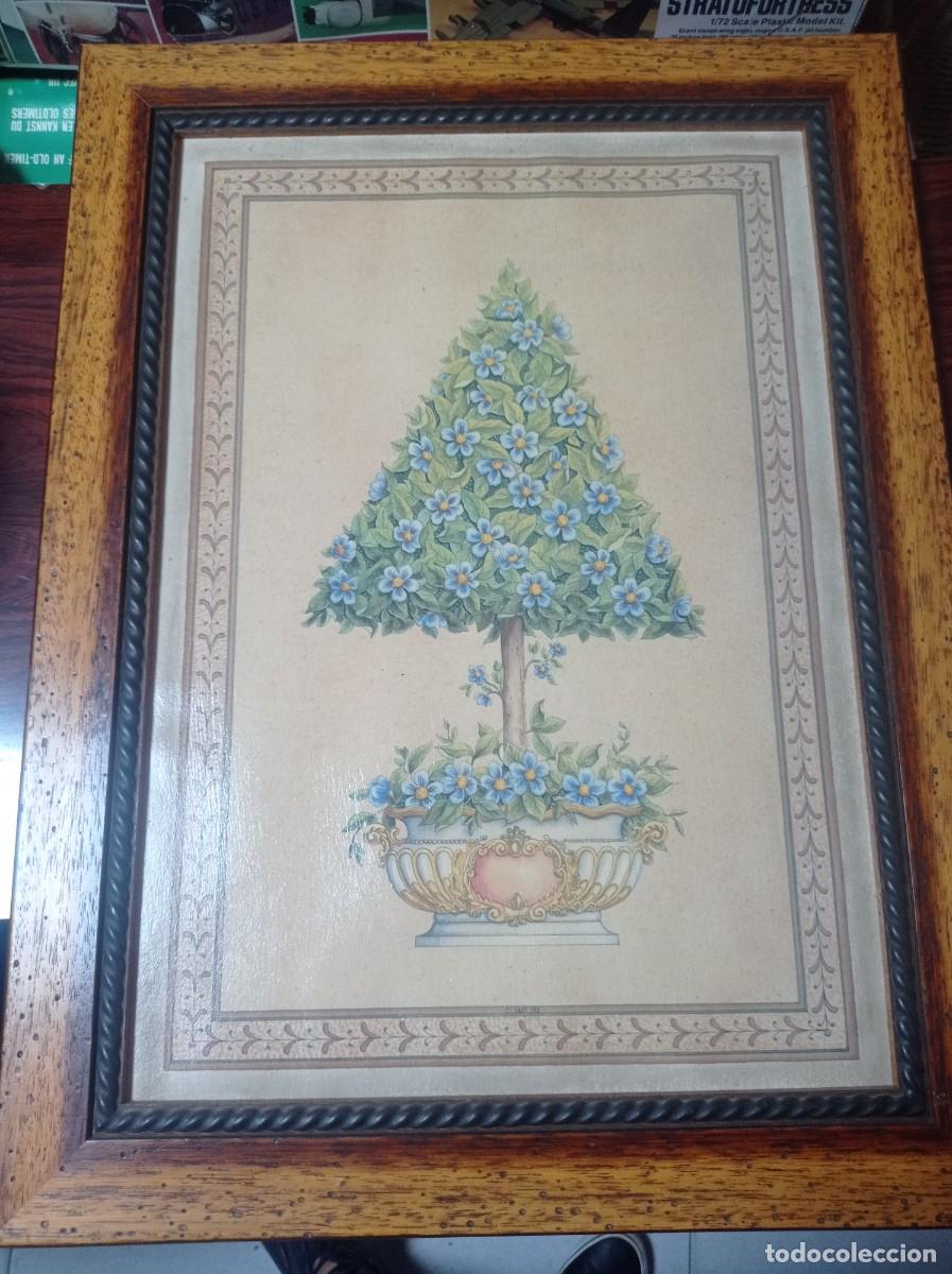 Vintage: cuadro l&aacute;mina muy bien enmarcada marco de madera 45x59