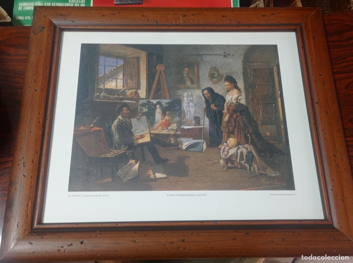 Vintage: cuadro l&aacute;mina muy bien enmarcada marco de madera 43x52