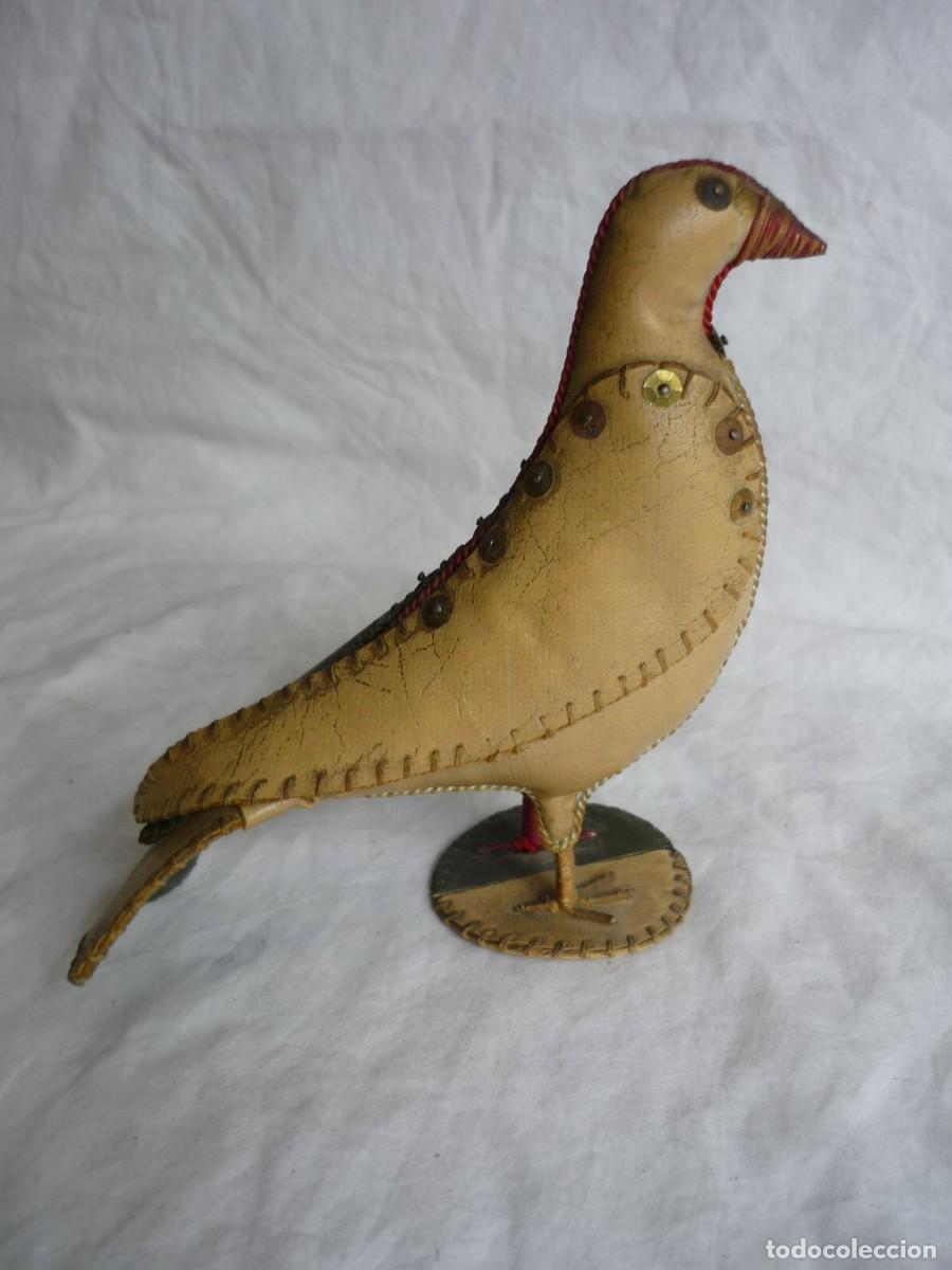 Vintage: Figura de p&aacute;jaro en material cosido - Foto 3