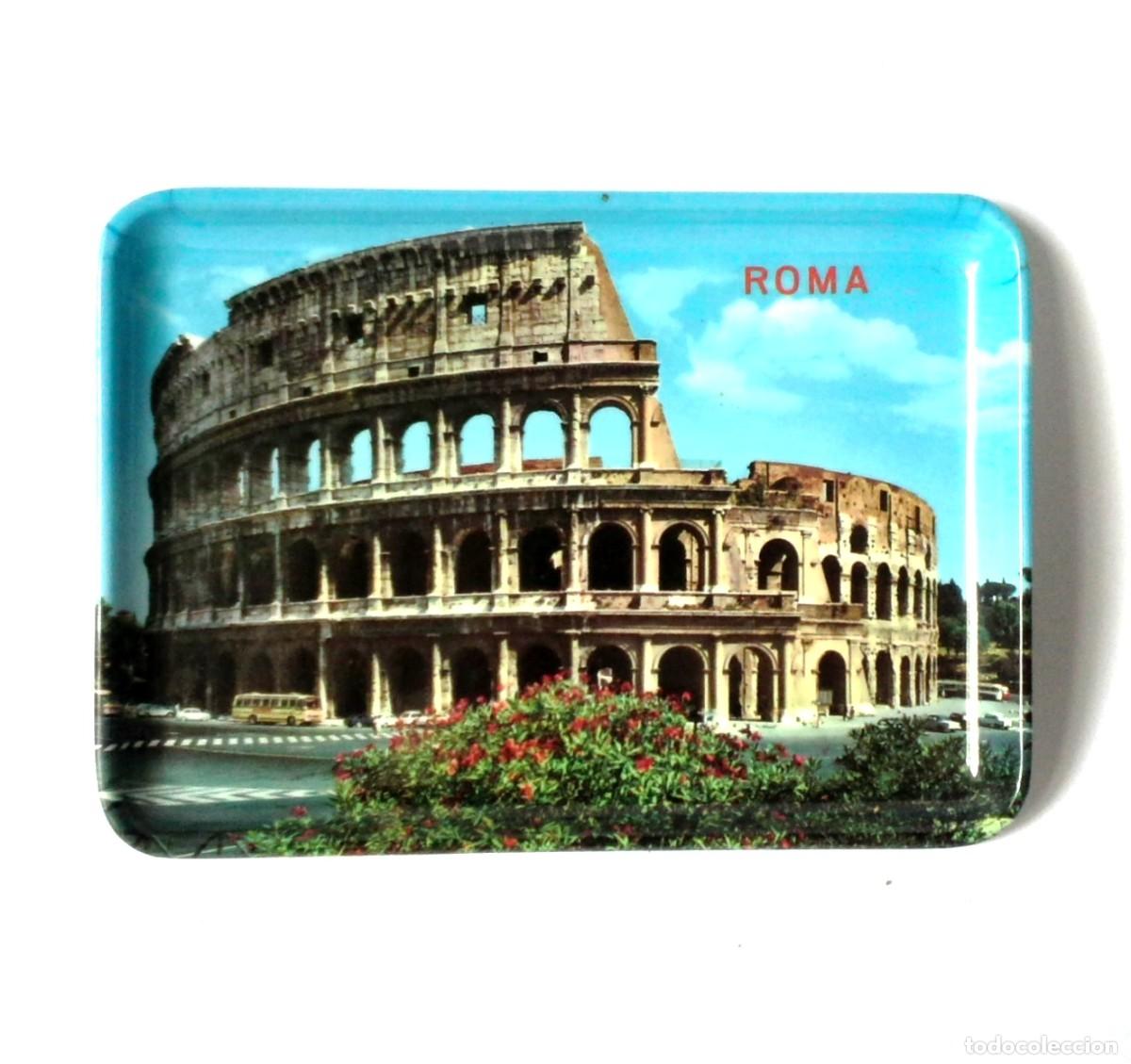 Vintage: Plato Melamina Rectangular Souvenir Roma El Coliseo