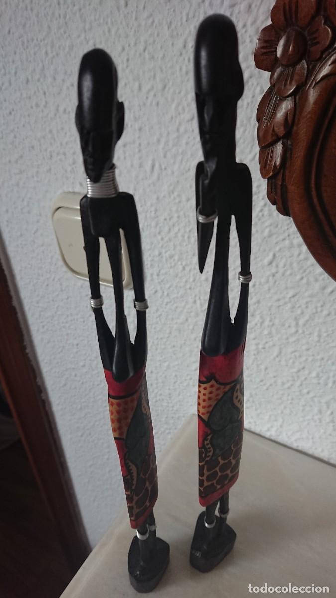 Vintage: PAREJA AFRICANA DE MADERA - Foto 3