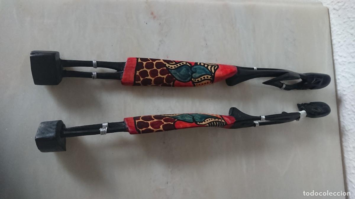 Vintage: PAREJA AFRICANA DE MADERA - Foto 4