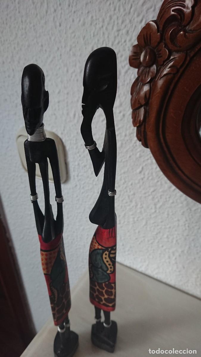 Vintage: PAREJA AFRICANA DE MADERA - Foto 7