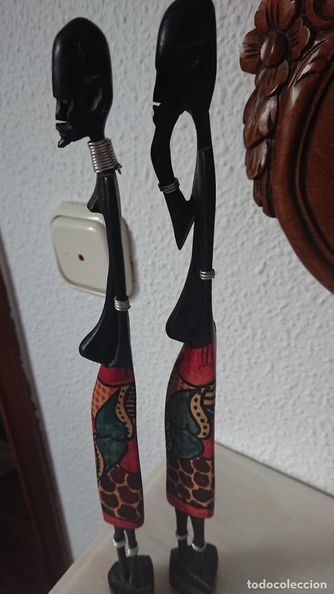 Vintage: PAREJA AFRICANA DE MADERA - Foto 9