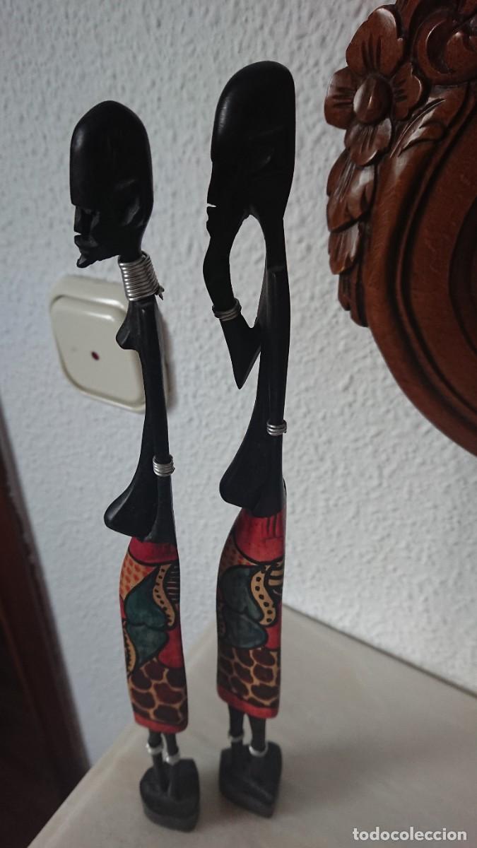 Vintage: PAREJA AFRICANA DE MADERA - Foto 10