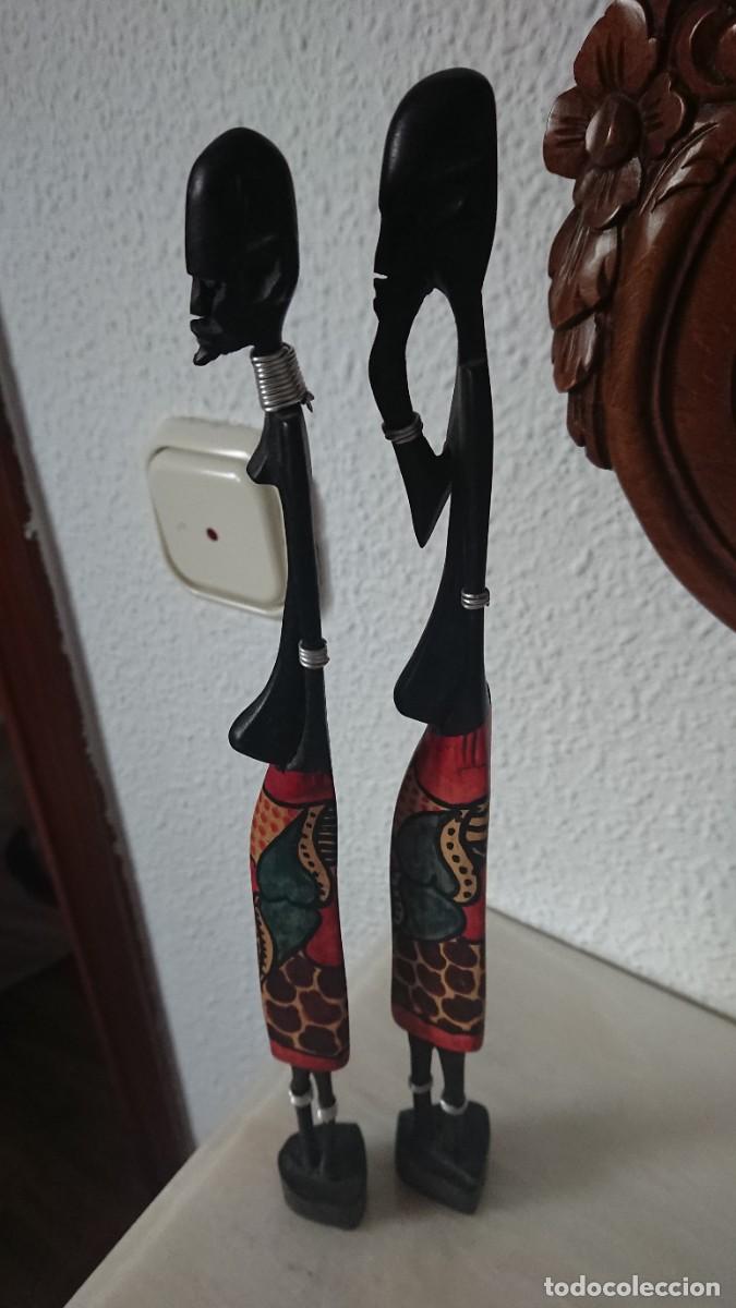Vintage: PAREJA AFRICANA DE MADERA - Foto 11