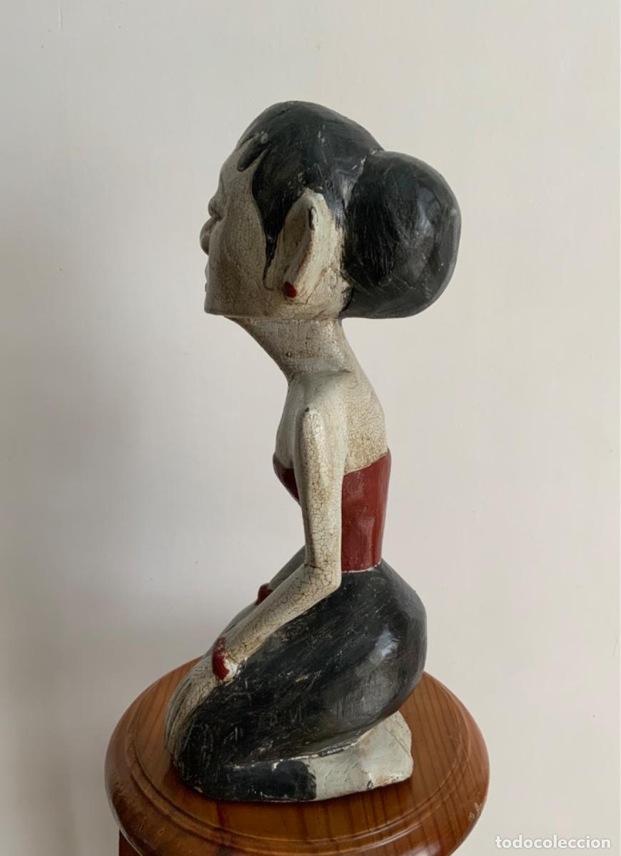 Vintage: PAREJA INDONESIA, TALLADA EN MADERA - Foto 12