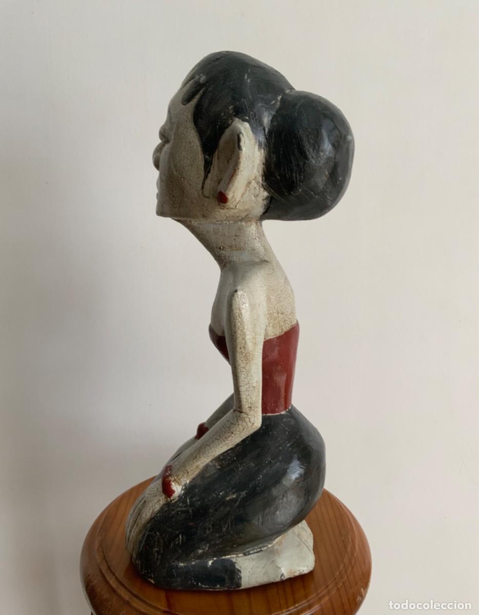Vintage: PAREJA INDONESIA, TALLADA EN MADERA - Foto 13