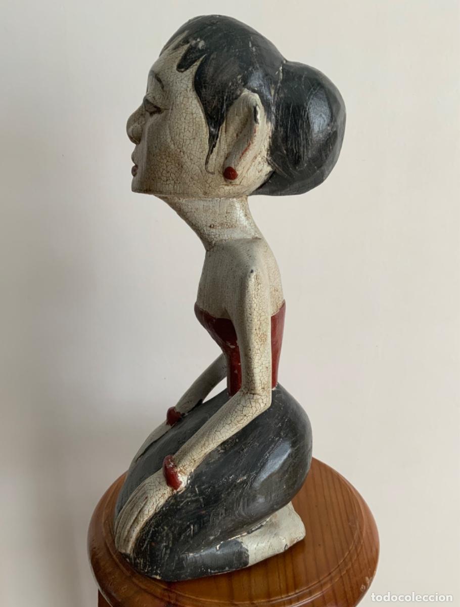 Vintage: PAREJA INDONESIA, TALLADA EN MADERA - Foto 14