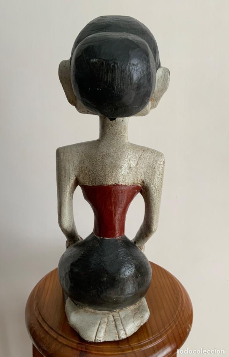 Vintage: PAREJA INDONESIA, TALLADA EN MADERA - Foto 17