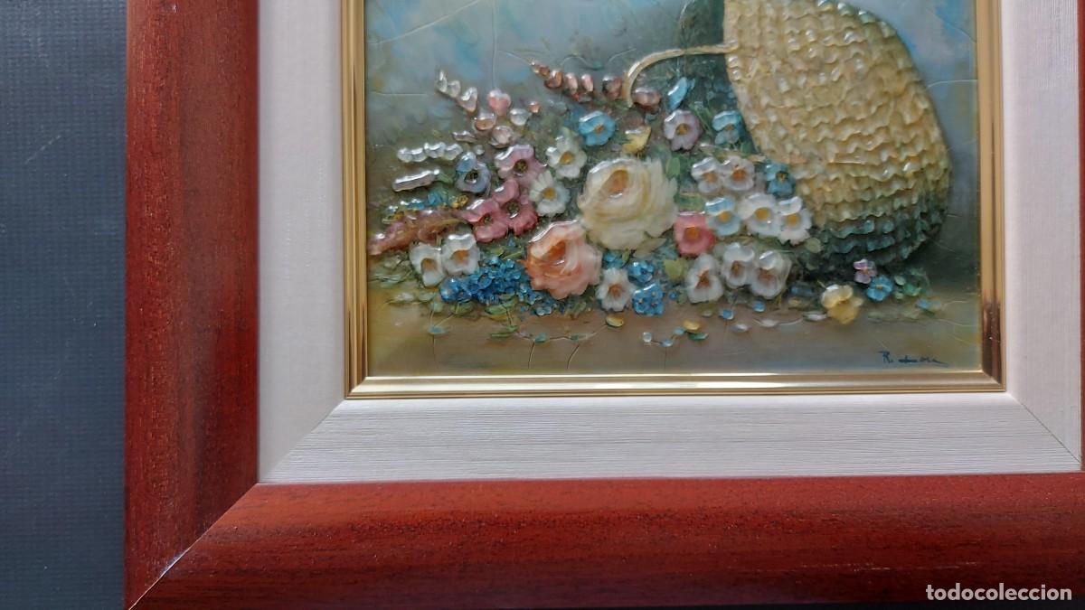 Vintage: CUADRO FLORAL ESMALTADO - Foto 7