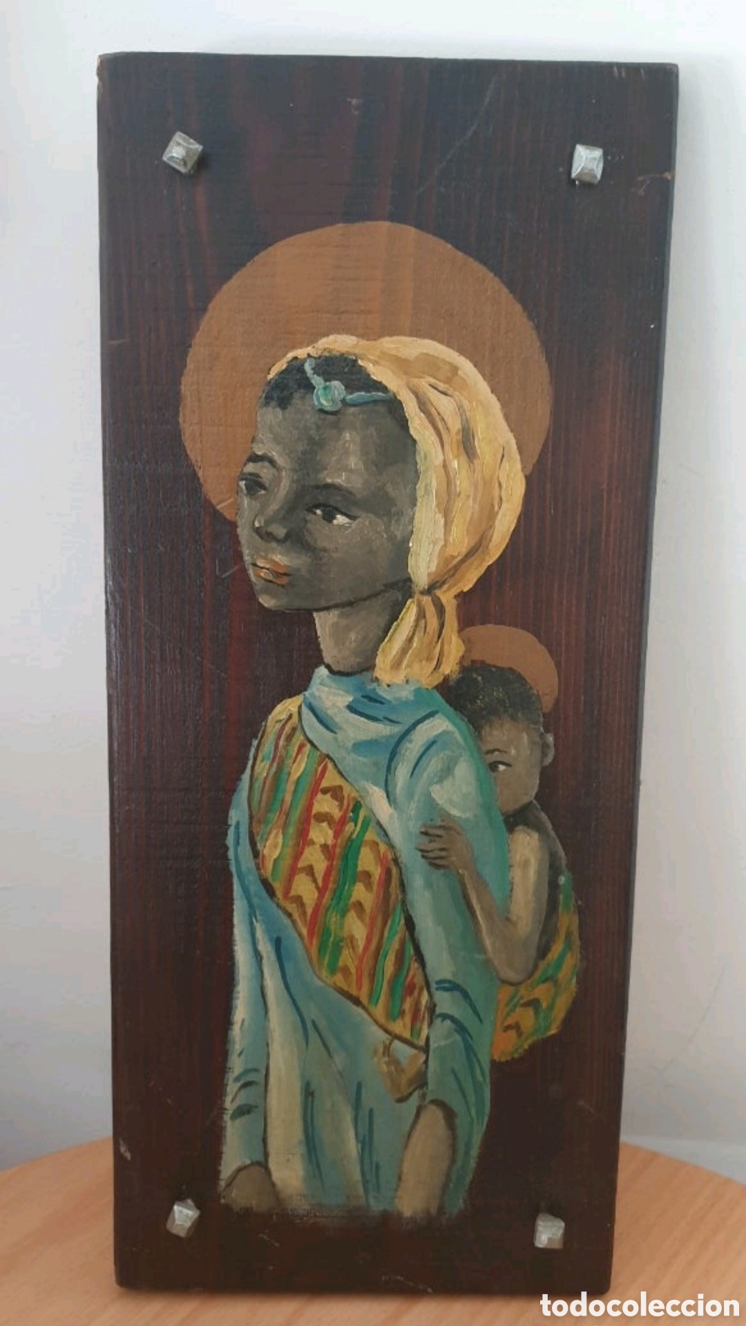 Vintage: Cuadro vintage Virgen Morena con ni&ntilde;o