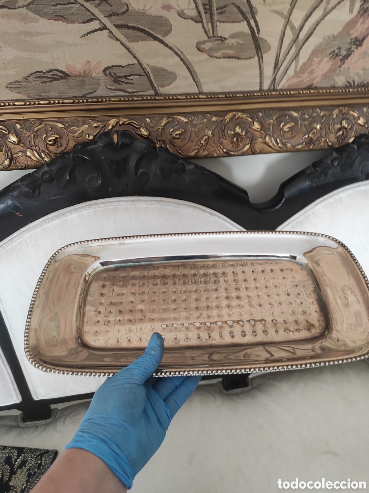 Vintage: Bandeja rectangular plateada - Foto 5
