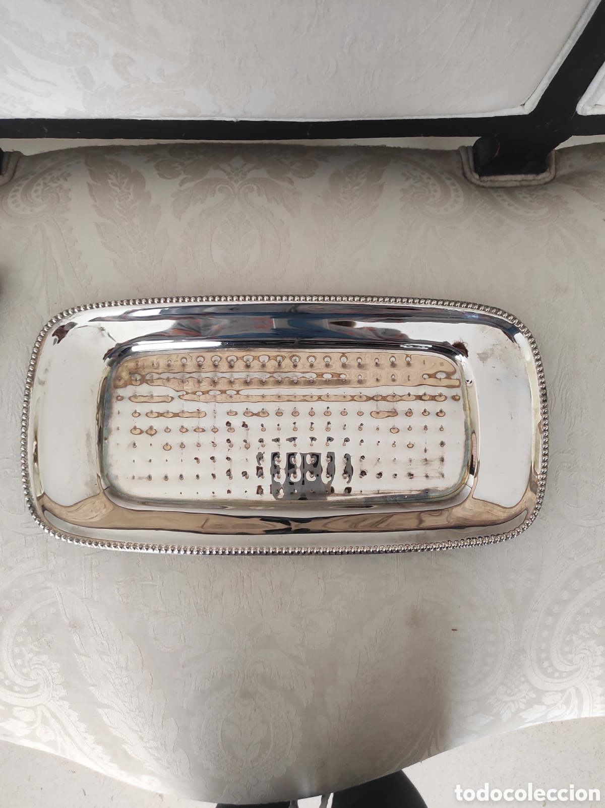 Vintage: Bandeja rectangular plateada - Foto 1
