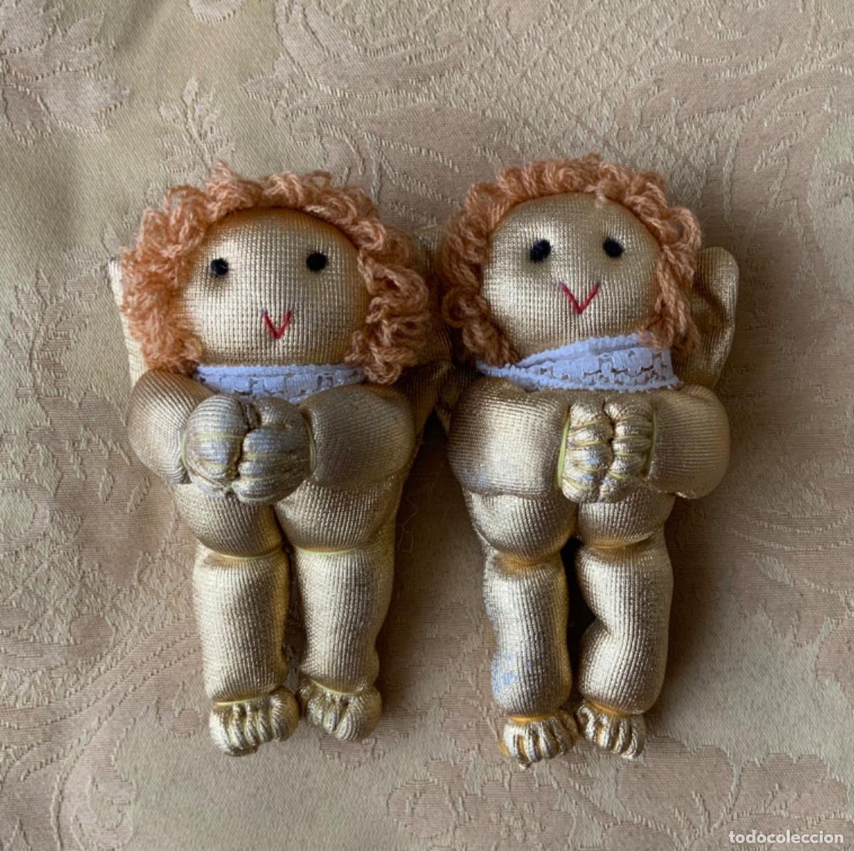 Vintage: 2 ANGELITOS DE TELA HECHOS EN HOLANDA
