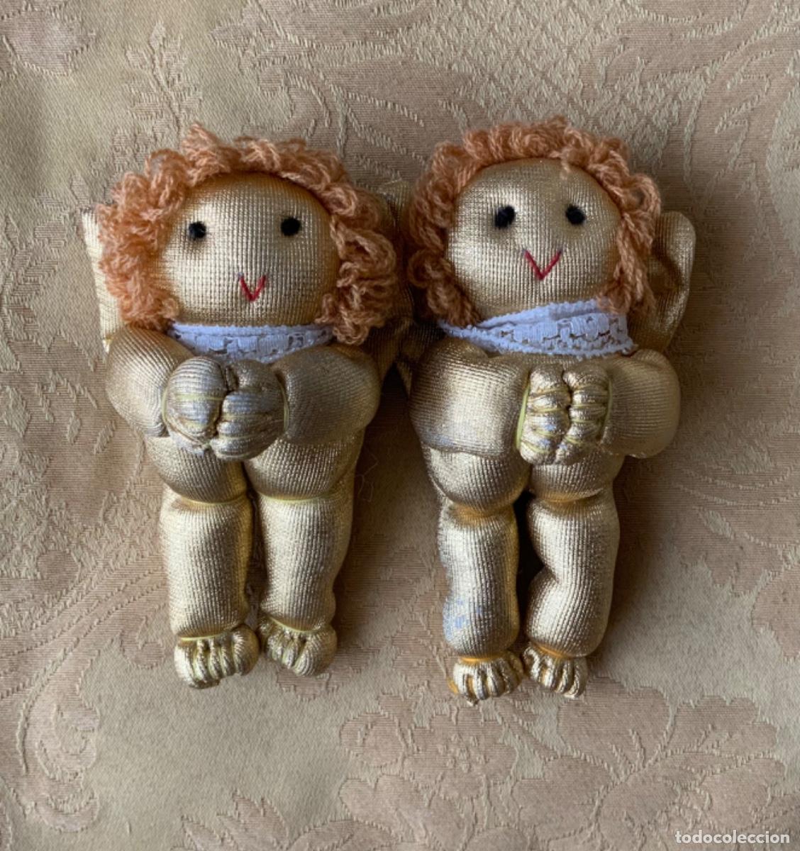 Vintage: 2 ANGELITOS DE TELA HECHOS EN HOLANDA - Foto 3