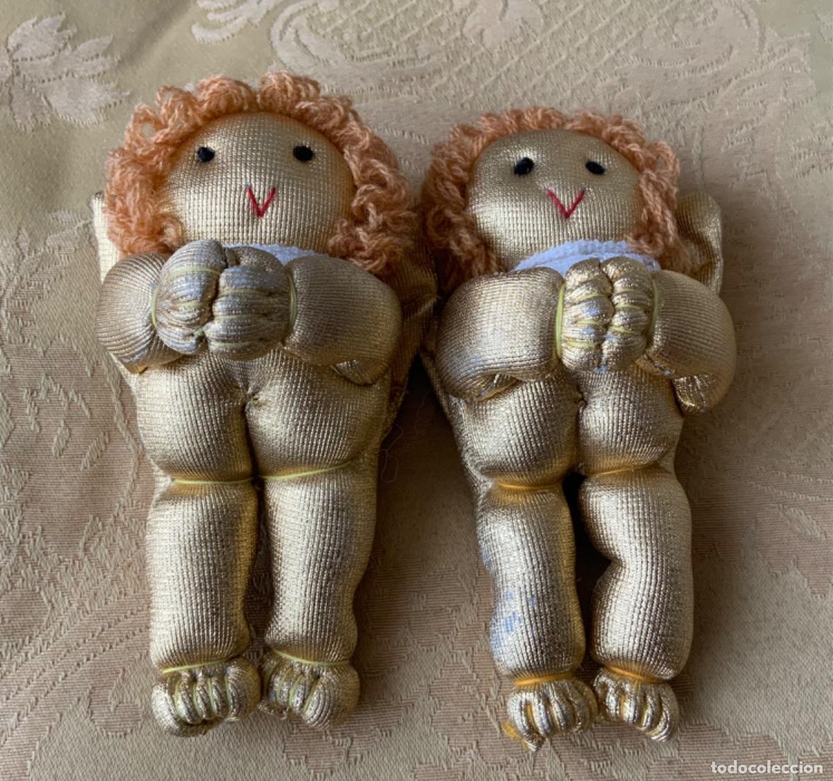 Vintage: 2 ANGELITOS DE TELA HECHOS EN HOLANDA - Foto 4