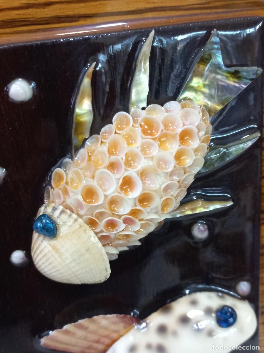Vintage: CUADRO &uml;CONCHAS&uml; dos peces. P - Foto 2