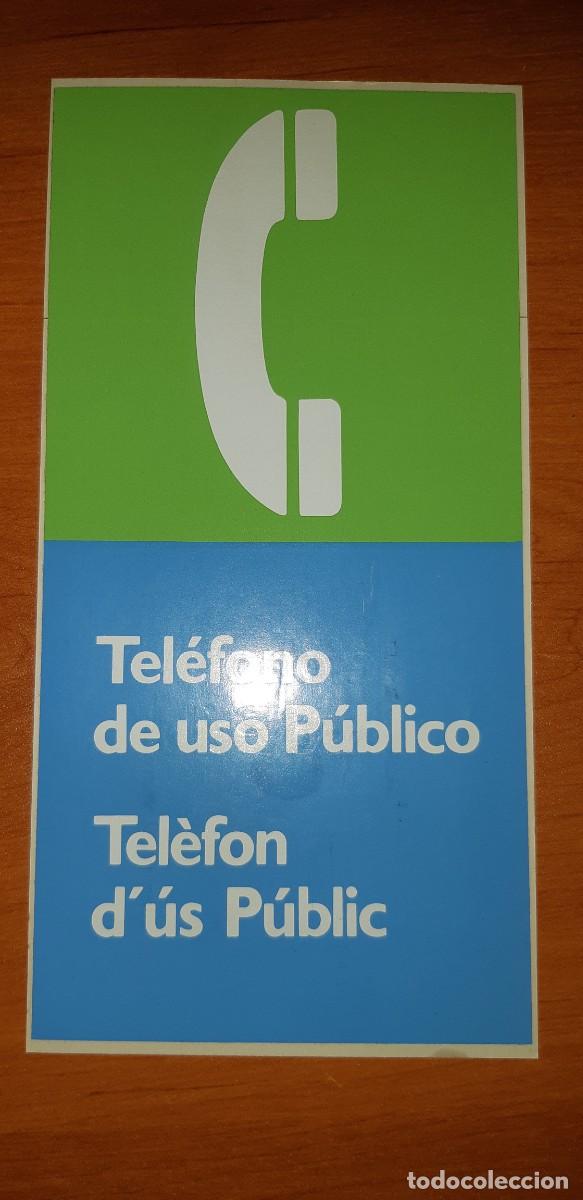 Vintage: PEGATINA TEL&Eacute;FONO P&Uacute;BLICO. CTNE. - Foto 1