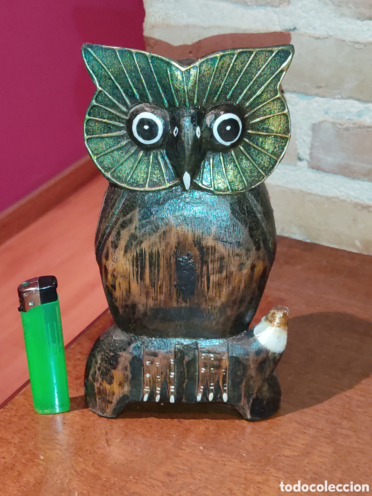 Vintage: B&uacute;ho o lechuza de madera. - Foto 2