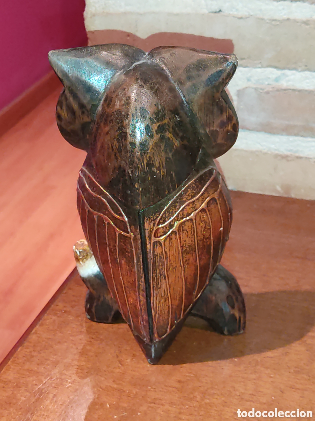 Vintage: B&uacute;ho o lechuza de madera. - Foto 4